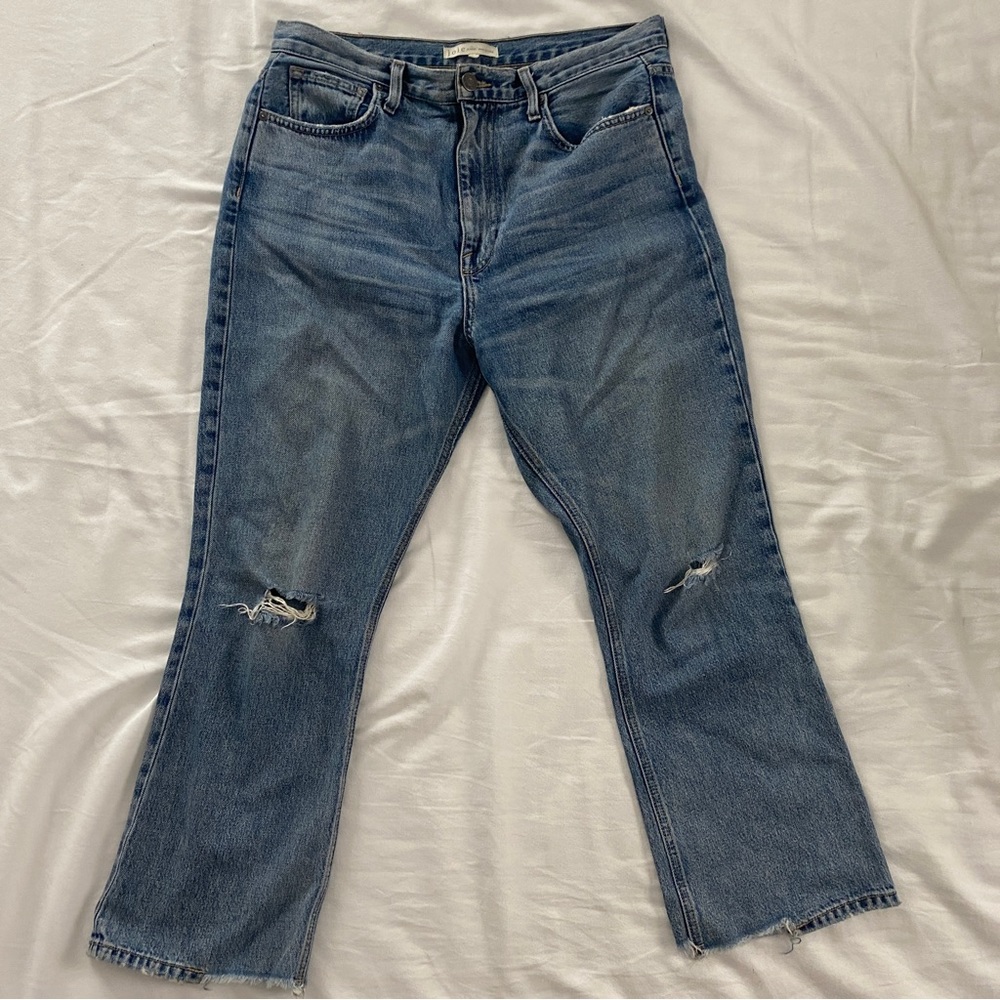 Joie cropped distressed flared jeans size 30